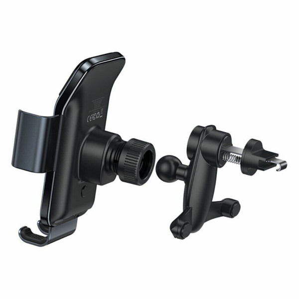 Автотримач для телефона Baseus Smart Solar Power Wireless Car Mount Electric Holder Black