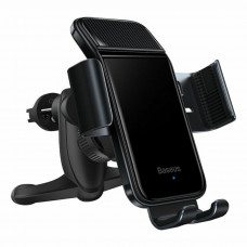 Автотримач для телефона Baseus Smart Solar Power Wireless Car Mount Electric Holder Чорний