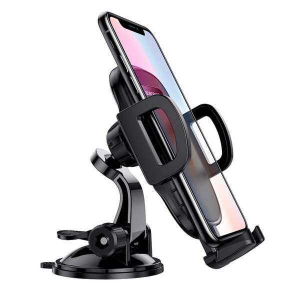 Автотримач для телефона BOROFONE BH37 Route push type suction cup car holder Чорний