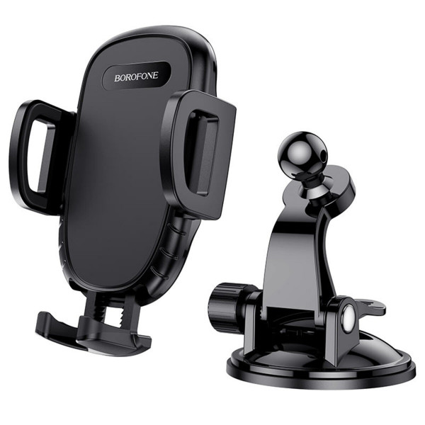 Автотримач для телефона BOROFONE BH37 Route push type suction cup car holder Чорний