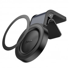 Автотримач для телефона HOCO H59 Show ring magnetic car holder (L air outlet) Black Metal Gray (6942007637596)