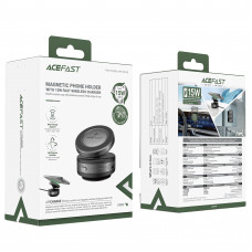 Автотримач для телефона з БЗП ACEFAST E29 electric Suction cup magnetic wireless charging holder Metal Gray (6974316284840)