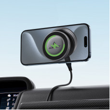 Автотримач для телефона з БЗП ACEFAST E29 electric Suction cup magnetic wireless charging holder Metal Gray (6974316284840)