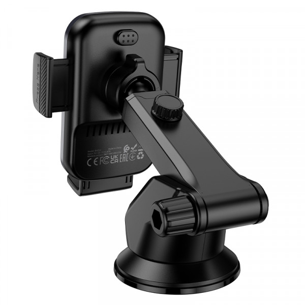 Автотримач для телефона з БЗП BOROFONE BH222 Leading push-type wireless fast charging car holder(center console) Black (6941991119019)