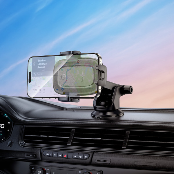 Автотримач для телефона з БЗП BOROFONE BH223 Follower push-type wireless fast charging car holder(center console) (6941991121319)