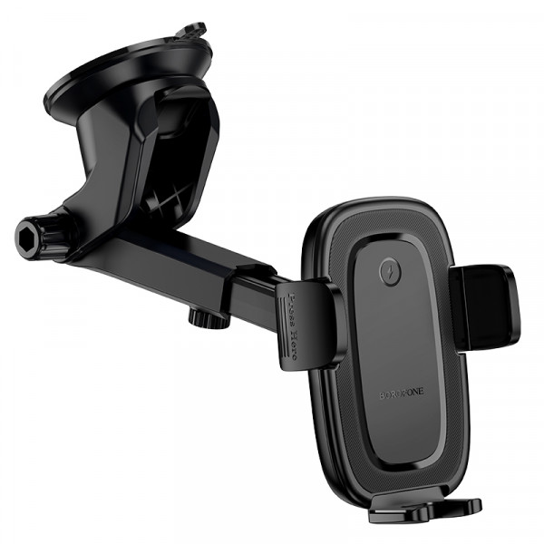 Автотримач для телефона з БЗП BOROFONE BH223 Follower push-type wireless fast charging car holder(center console) (6941991121319)