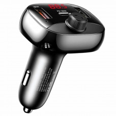 АЗП Usams US-CC143 C25 50W 2A+C 3 Ports Digital Display Wireless FM Car Charger Чорний