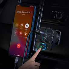 АЗП з FM-модулятором UGREEN CD229 FM&Bluetooth Transmitter&Car Charger + TF Slot Black