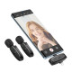 Бездротова мікрофонна система HOCO L15 Dual-mic clip-on wireless digital microphone (iP/Type-C) Black (6942007638623)