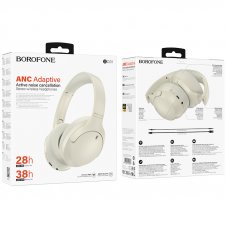 Бездротові навушники BOROFONE BO31 Prestige active noise Reduction BT headphones Milky white