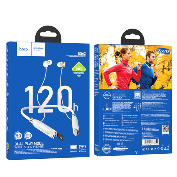 Бездротові навушники HOCO ES62 Pretty neck-hang BT earphones Grey