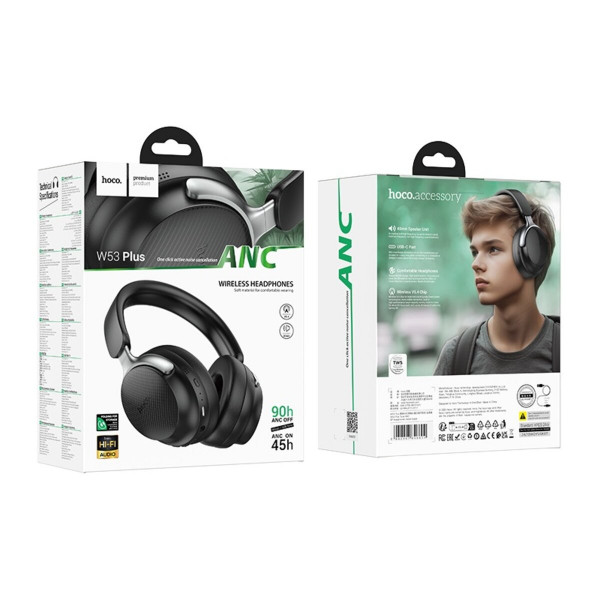 Бездротові навушники HOCO W53 Plus Tone ANC BT headphones Classic Black