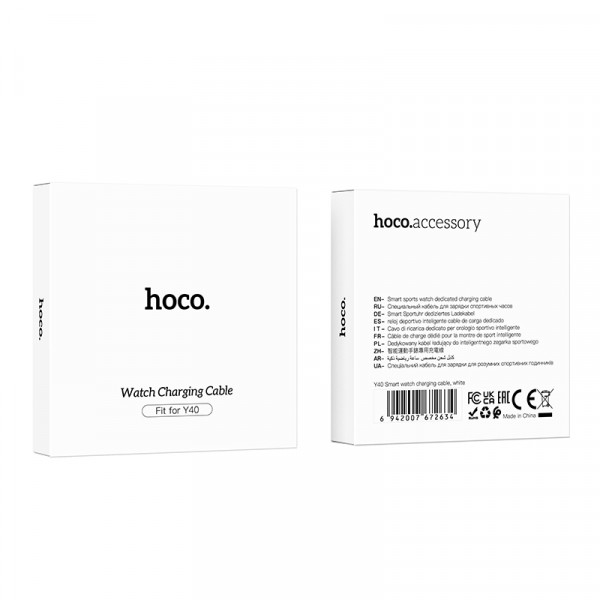 Бездротовий зарядний пристрій для смарт-годинника HOCO Y40 Smart watch charging cable White (6942007672634)