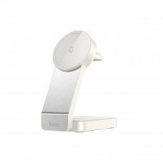 Бездротовий зарядний пристрій HOCO CQ3 Motorcycle folding 3-in-1 magnetic wireless fast charger Milky Білий