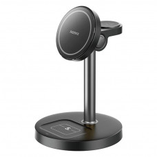 Бездротовий зарядний пристрій REMAX 20.5W upgrade free desktop magnetic 3 in 1 wireless charger CW01 Black (6954851256243)