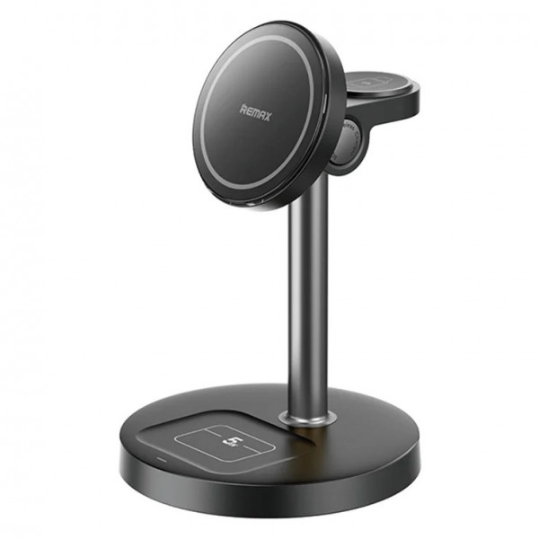 Бездротовий зарядний пристрій REMAX 20.5W upgrade free desktop magnetic 3 in 1 wireless charger CW01 Black (6954851256243)