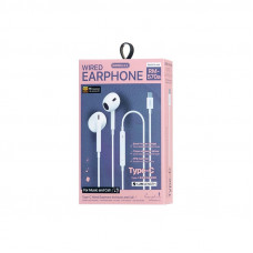 Дротові навушники "REMAX Wired Earphones for Music and Call RM-570/a/i" typec-White (6954851234678)