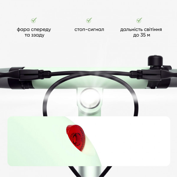 Електросамокат з сидінням OKAI Ceetle PRO EA10C Mint Green 10', 350(900)W, 25Km/h, 10,4Ah, 55Km, 20%,NFC, App, 29kg