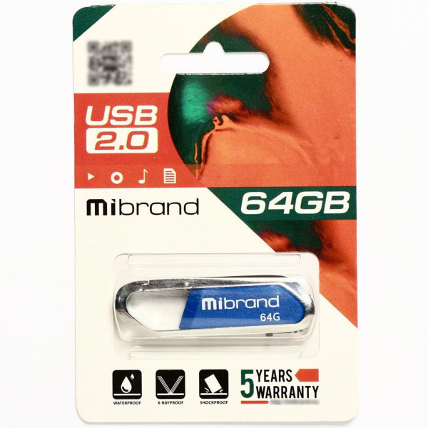 Флеш-накопичувач Mibrand USB 2.0 Aligator 64Gb Blue