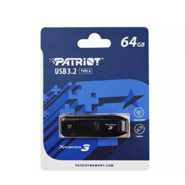 Флеш-накопичувач Patriot USB 3.2 Xporter 3 64GB Black (PSF64GX3B3U)