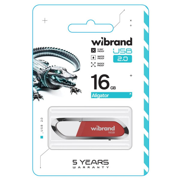 Флеш-накопичувач Wibrand USB 2.0 Aligator 16Gb Dark Red