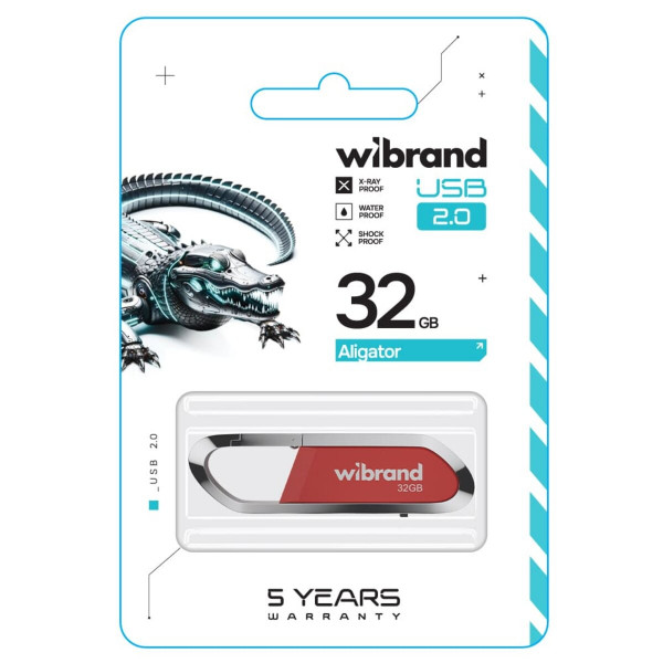 Флеш-накопичувач Wibrand USB 2.0 Aligator 32Gb Dark Red