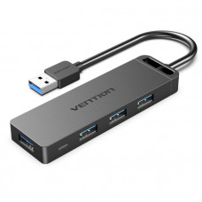 Хаб Vention 4-Port USB 3.0 Hub With Power Supply 0.15M Чорний (CHLBB)