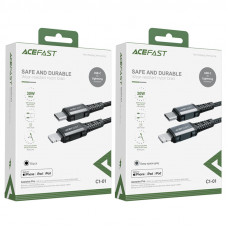 Кабель ACEFAST C1-01 Type-C to iP 3A, 1.2m, nylon, aluminum connectors, Black (6974316280484)