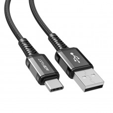 Кабель ACEFAST C1-04 USB to Type-C 3A, 1.2m, nylon aluminum connectors, Чорний
