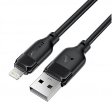 Кабель ACEFAST C16-06, USB to iP, 2.4A, 2m, TPE, TPU connectors, Black (6974316286271)