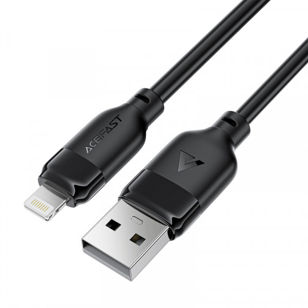 Кабель ACEFAST C16-06, USB to iP, 2.4A, 2m, TPE, TPU connectors, Black (6974316286271)