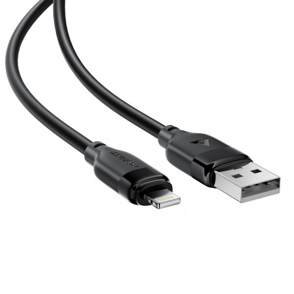 Кабель ACEFAST C16-06, USB to iP, 2.4A, 2m, TPE, TPU connectors, Black (6974316286271)