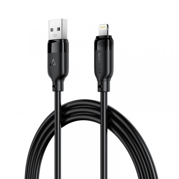 Кабель ACEFAST C16-06, USB to iP, 2.4A, 2m, TPE, TPU connectors, Black (6974316286271)