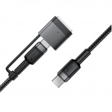 Кабель ACEFAST C22-05 USB-C to USB-C / magnetic aluminum alloy charging data cable Black (6974316285151)