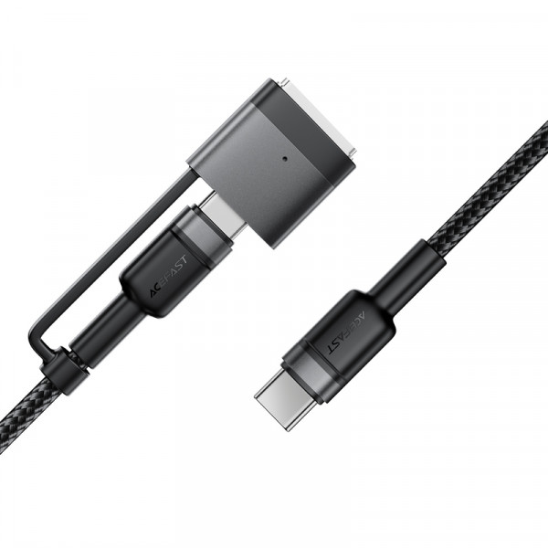 Кабель ACEFAST C22-05 USB-C to USB-C / magnetic aluminum alloy charging data cable Black (6974316285151)