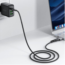 Кабель ACEFAST C22-05 USB-C to USB-C / magnetic aluminum alloy charging data cable Black (6974316285151)
