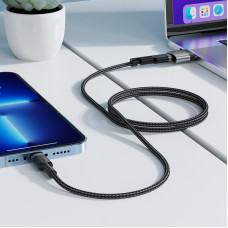 Кабель ACEFAST C22-05 USB-C to USB-C / magnetic aluminum alloy charging data cable Black (6974316285151)