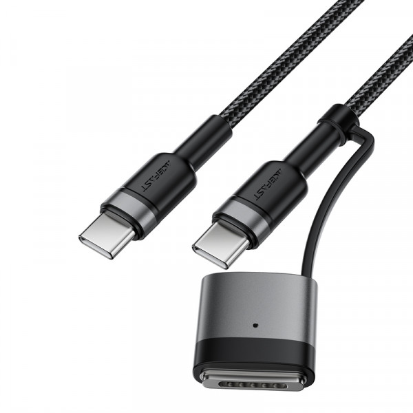 Кабель ACEFAST C22-05 USB-C to USB-C / magnetic aluminum alloy charging data cable Black (6974316285151)