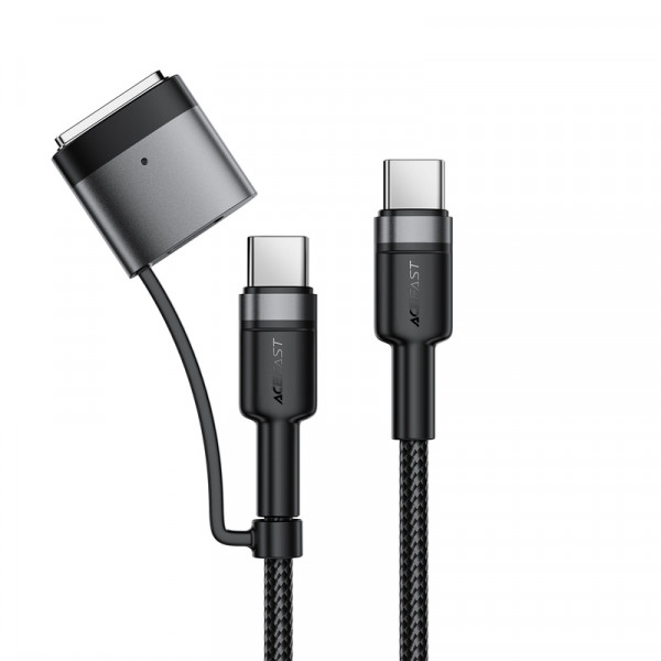 Кабель ACEFAST C22-05 USB-C to USB-C / magnetic aluminum alloy charging data cable Black (6974316285151)