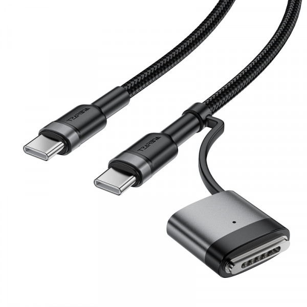 Кабель ACEFAST C22-05 USB-C to USB-C / magnetic aluminum alloy charging data cable Black (6974316285151)