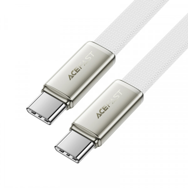 Кабель ACEFAST C24-03, Type-C to Type-C, 60W, 3A, 1.2m, Braided wire, Zinc alloy + TPE connectors, White (6974316286257)