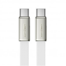 Кабель ACEFAST C24-03, Type-C to Type-C, 60W, 3A, 1.2m, Braided wire, Zinc alloy + TPE connectors, White (6974316286257)