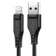 Кабель ACEFAST C3-02 USB to iP 2.4A, 1.2m, TPE, TPE connectors, Чорний