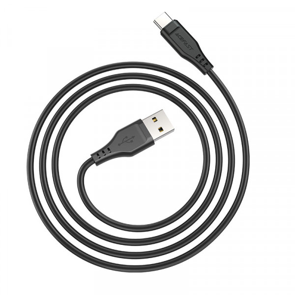 Кабель ACEFAST C3-04 USB to Type-C 3A, 1.2m, TPE, TPE connectors, Black (6974316280866)