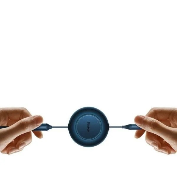 Кабель Baseus Bright Mirror 2 Series Retractable 3-in-1 Fast Charging Data Cable Type-C to M+L+C 100W 1.1m Блакитний