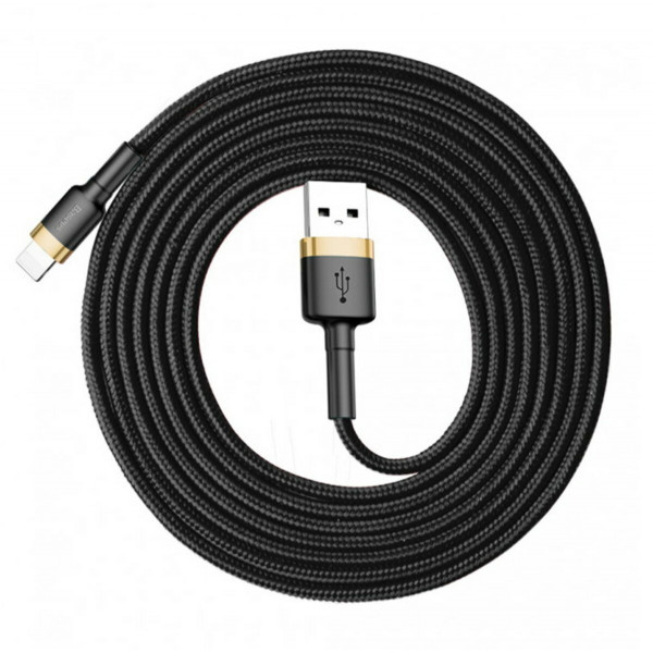 Кабель Baseus Cafule Cable USB For iP 2A 3m Gold+Black