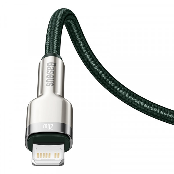 Кабель Baseus Cafule Series Metal Data Cable Type-C to iP PD 20W 1m Green (CATLJK-A06)