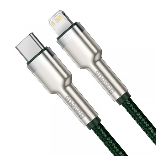 Кабель Baseus Cafule Series Metal Data Cable Type-C to iP PD 20W 1m Green (CATLJK-A06)