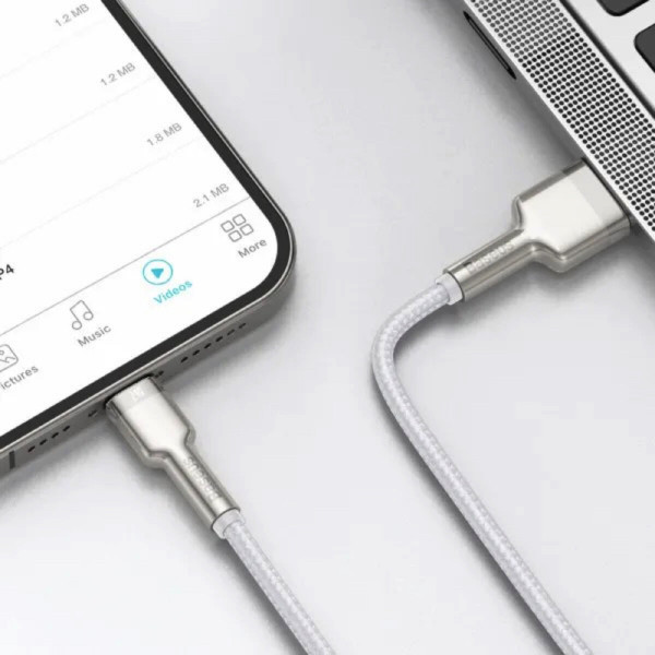 Кабель Baseus Cafule Series Metal Data Cable USB to IP 2.4A 1m White