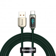 Кабель Baseus Display Fast Charging Data Cable USB to Type-C 66W 1m Green